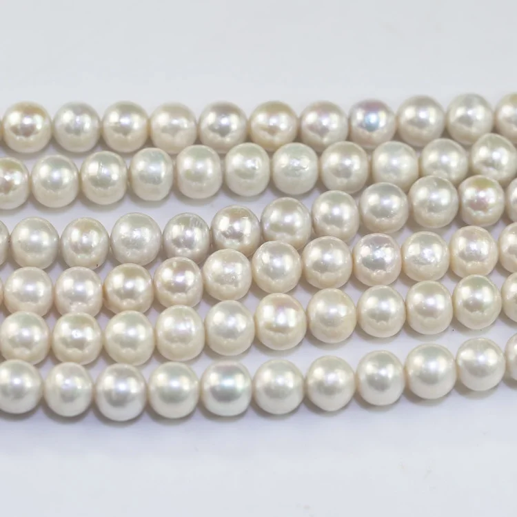 9-11mm near close to round edison natural fresh water real genuine freshwater pearl beads string strand