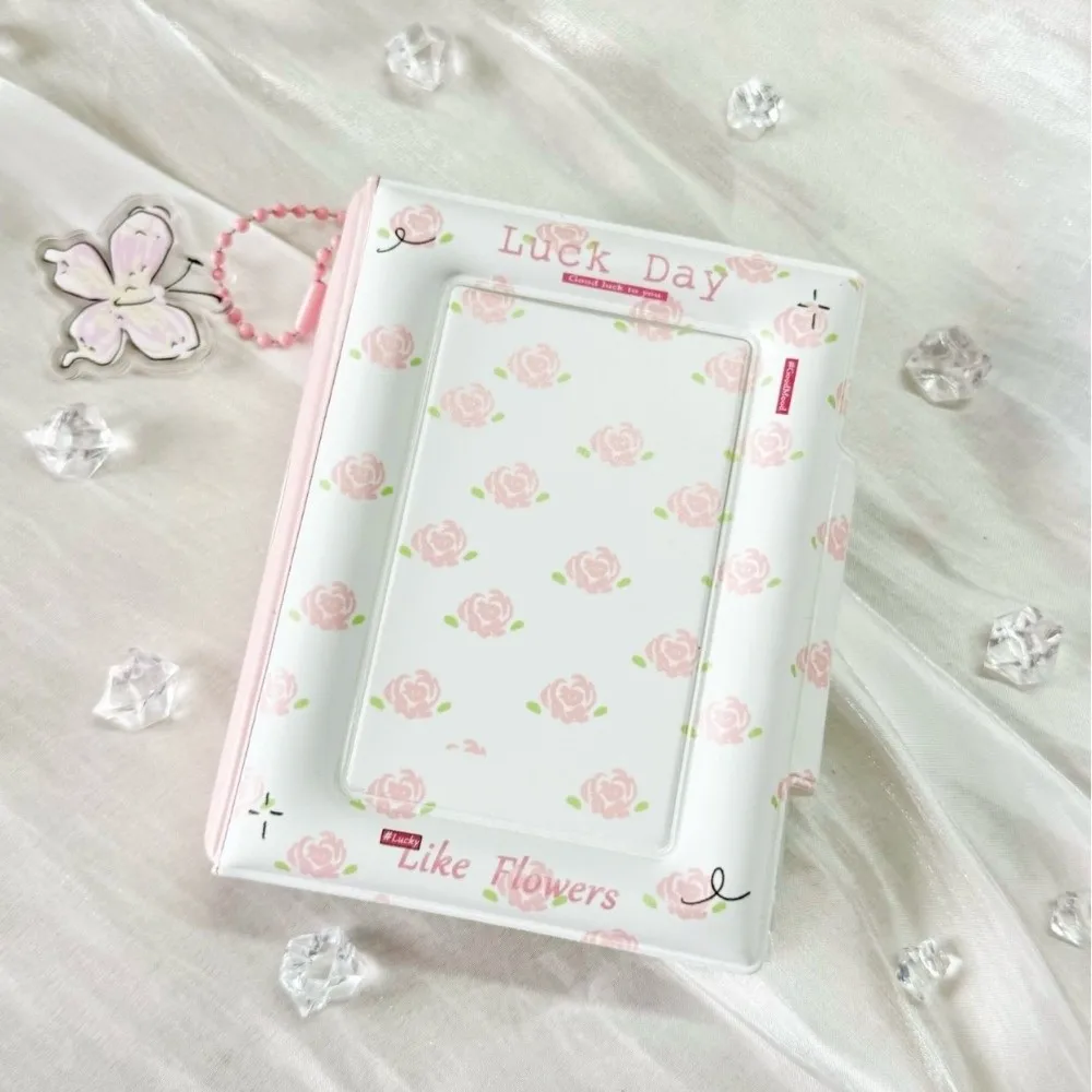 Cute Cartoon Puppy Card Album PVC Rose bow Photocard Binder 3 Inch with 16 Internal Pages Idol Card Collect Book Unisex