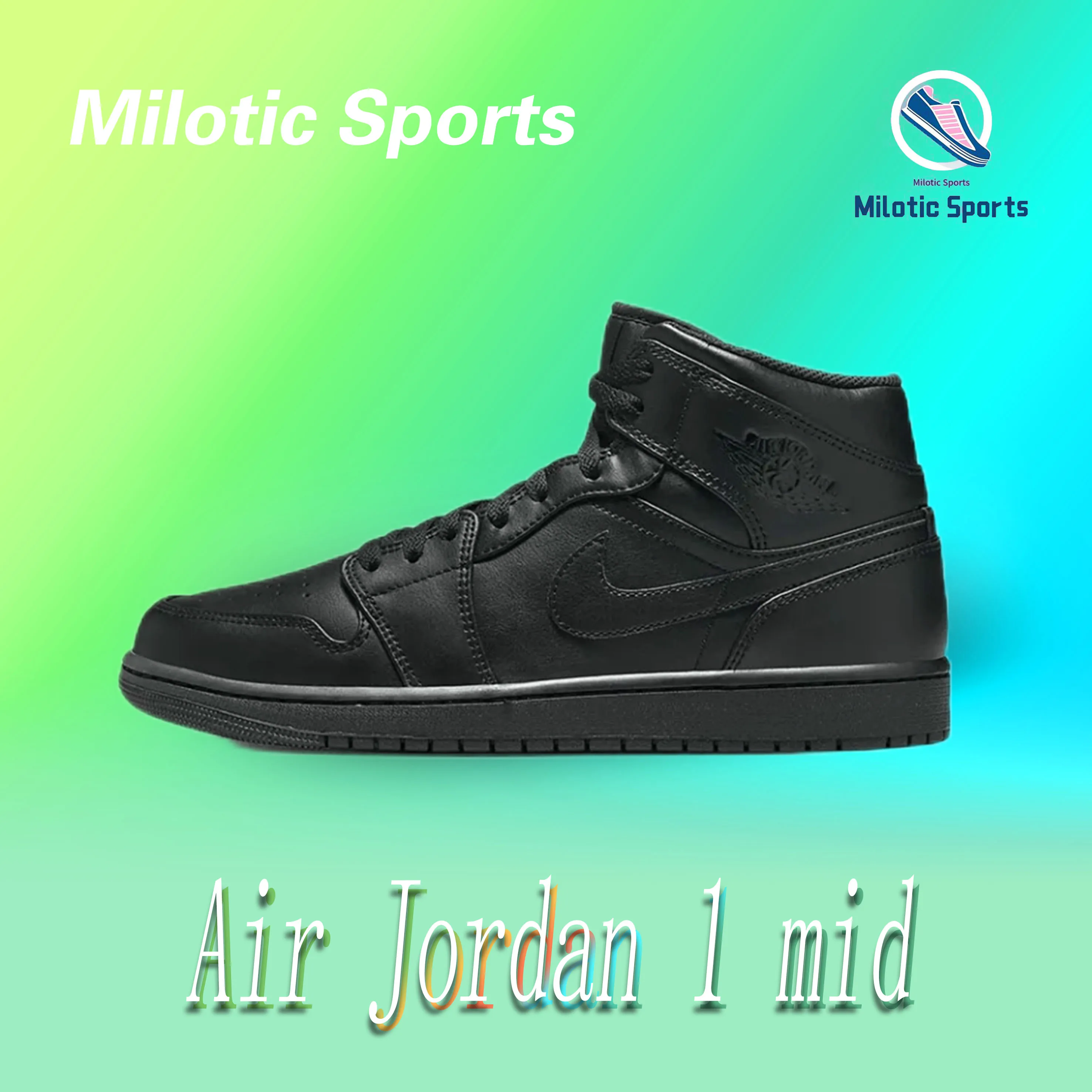 Jordan Air Jordan 1 mid Athletic Comfort Trend Mid Top Retro Board Shoes White Black