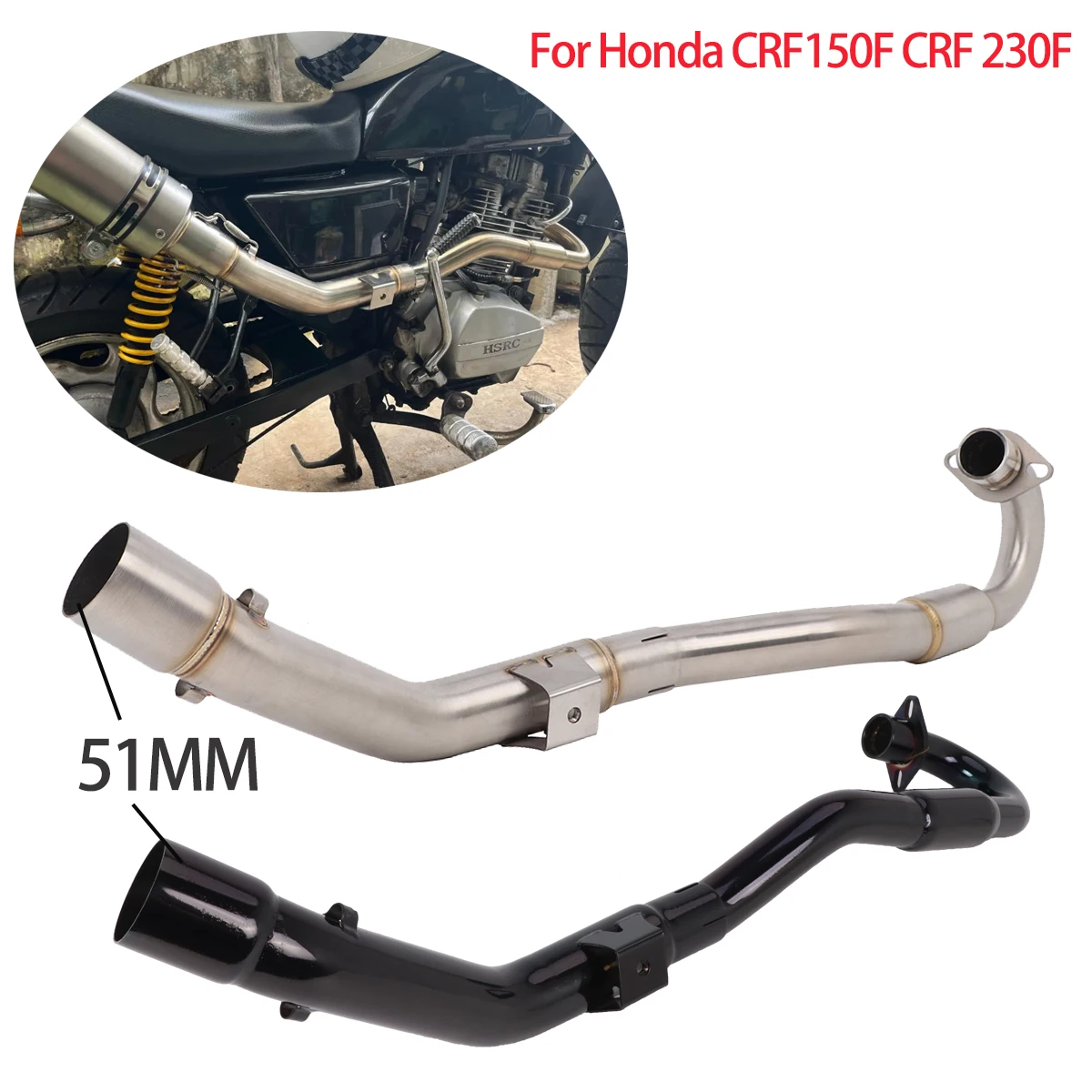 Motorcycle Exhaust Front Pipe Escape Modified For CRF230F CRF 150F 2003-2019 Muffler Header Pipe CRF 230F Muffler