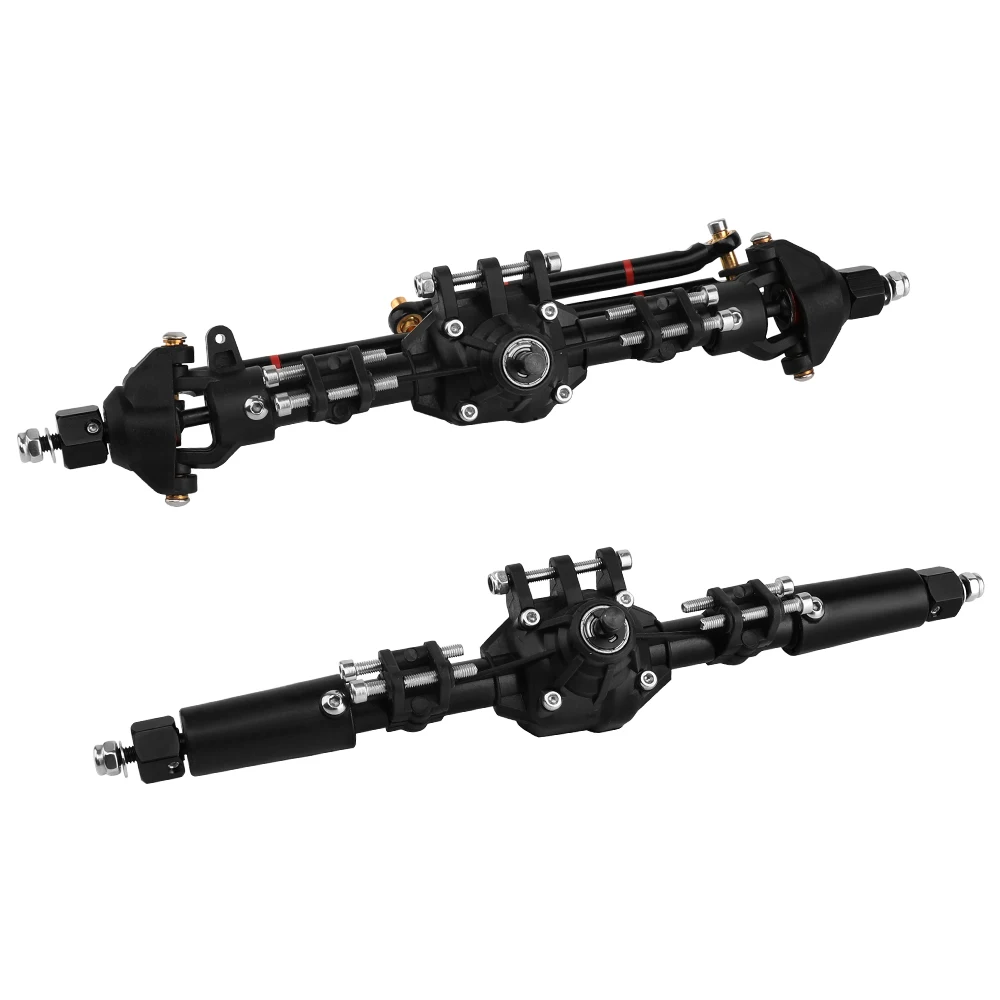 Plastic Housing Front Rear Axles Assembly with Steering Link for Axial SCX10 II 90046 90047 1/10 RC Crawler Car Upgrade Parts