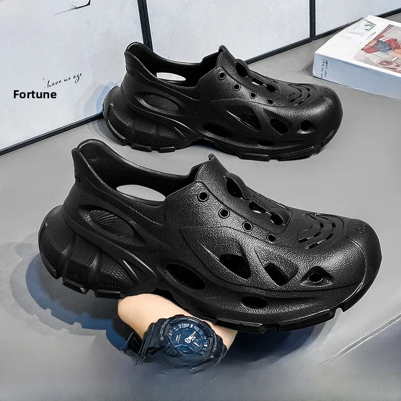

Non-Slip Chef Shoes Men's Summer Breathable Hollow out Slippers Beach Wading Shoes Labor Protection Clog Casual Outdoor Shoes