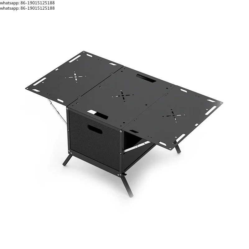 2025 new collection  Outdoor storage box table integrated extension table tactical table aluminum alloy igt car trunk