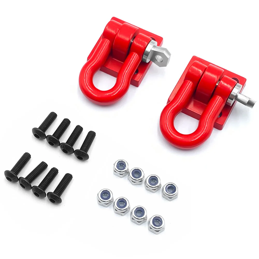 AXSPEED 2Pcs Metal Bumper Trailer Hooks Tow Shackles for Axial SCX6 AXI05000 Wrangler AXI05001 Trail Honcho 1/6 RC Car Parts