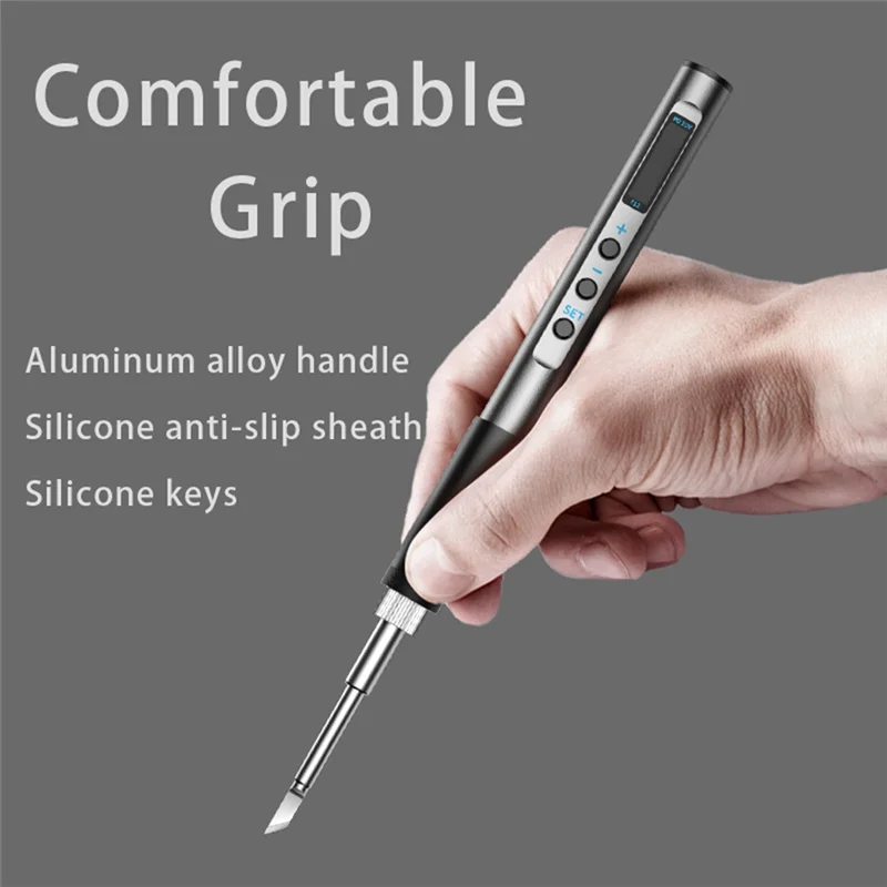 

LICE-PTS100 T12 5-20 В PD65W Портативный электрический паяльник Металлический корпус Регулируемая температура припоя Сварочная станция