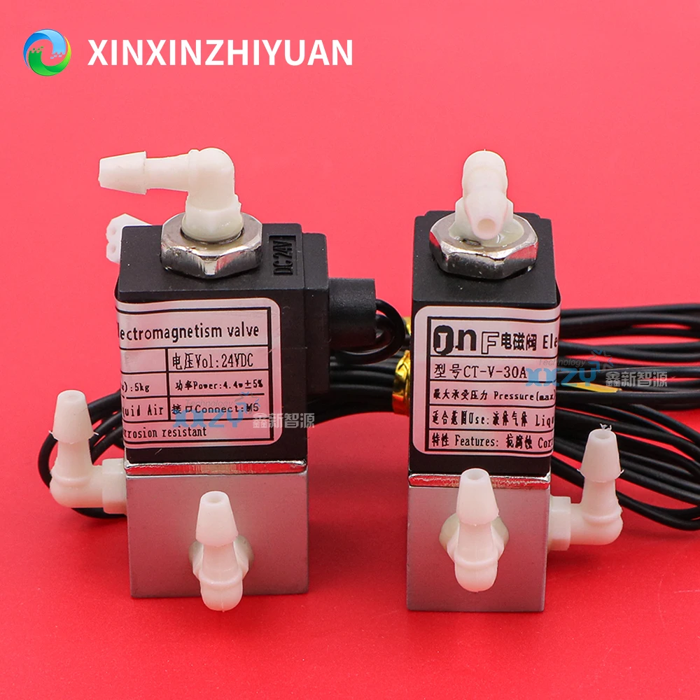 Válvula solenóide JNF 4.4W para impressora plana Flora Myjet JHF Vista UV Válvula eletromagnética de 3 vias 24V DC para impressora jato de tinta