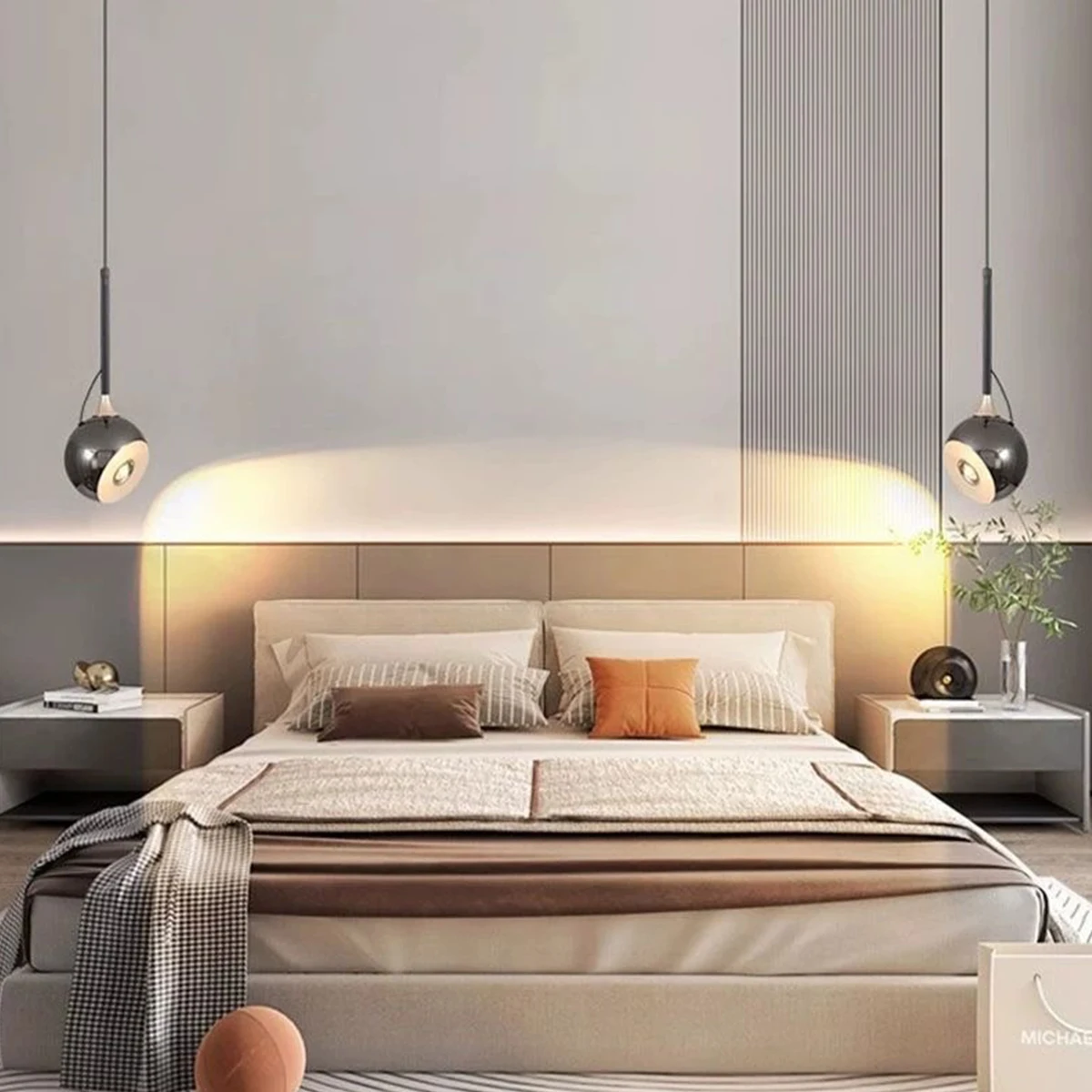 

Магнитный подвесной светильник, современный минималистичный роскошный прикроватный светильник для барной стойки в спальне