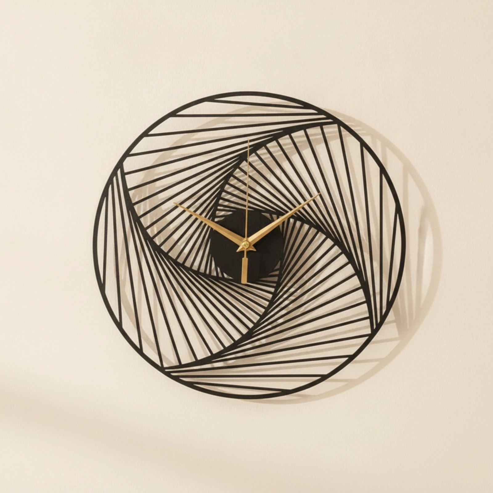 Metal Wall Clock Modern Clock with Openwork Frame Slim Profile Silent for Homeowners, Living Room, Bedroom