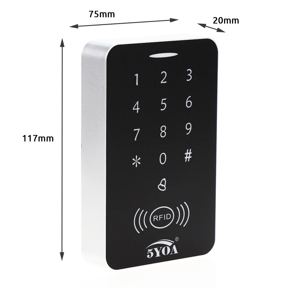 5YOA B10 RFID Access Control Keypad Card Reader Waterproof Cover 125KHz for Access Control System Intercom Door Lock Opener