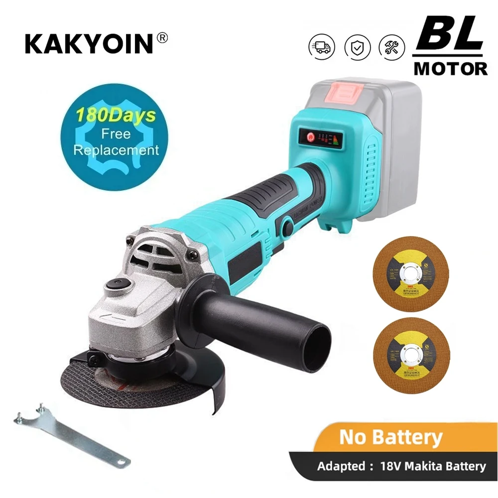 

Brushless 100MM Cordless Electric Angle Grinder Polishing Grinding Machine Cutting Woodwork Power Tool For Makita 18V Battery