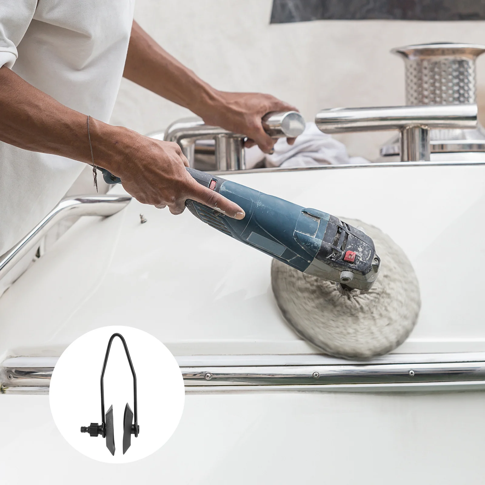 

Universal Rectangular Boat Motor Flusher Black Coated Spring Steel Frame Muffs Cup Garden Hose Yacht Motor Flusher