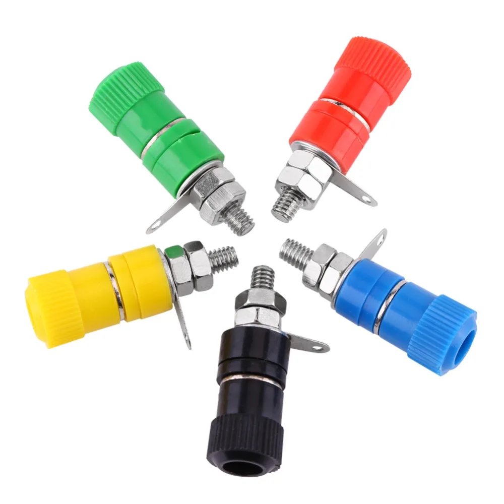

20 Pcs 4MM Binding Posts Terminal 5 Colors Durable Female Jack Color Coding Banana Plug Connectors Electronic Test Equipment