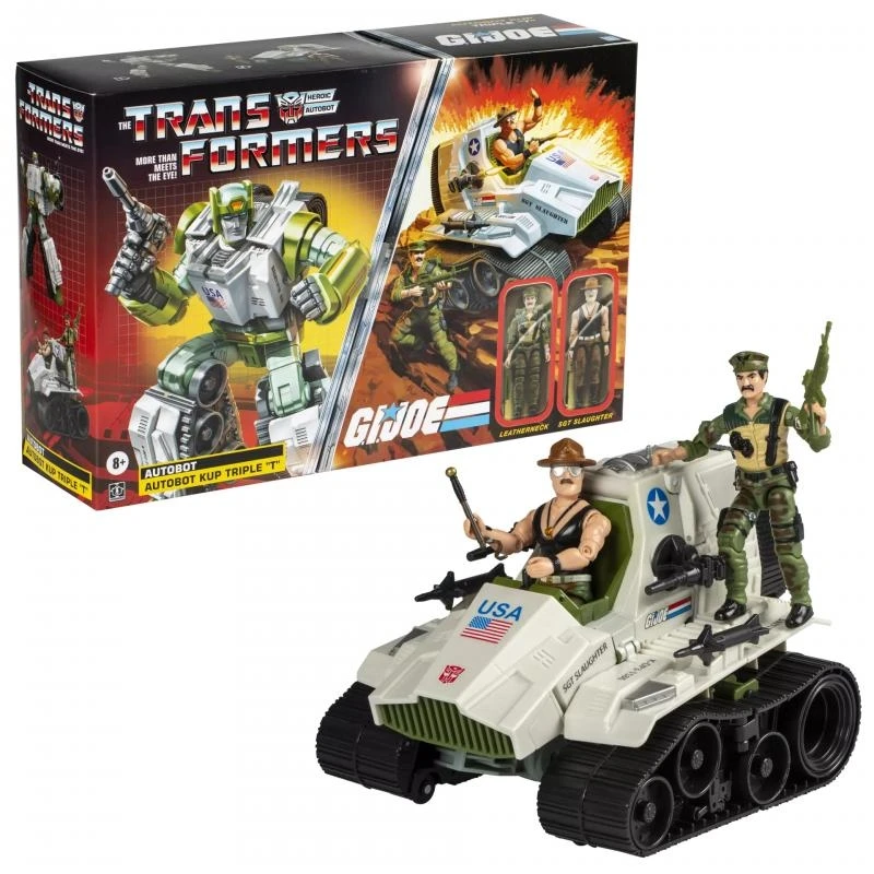 Hasbro GI Joe x Transformers Collaborativo Kup Triple T con Sgt. Abatta e collare in pelle Action Figures Modello Giocattoli Regali