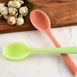 Baby One-piece Silicone Spoon Kids Soup Spoon Multi-purpose Non-slip High Temperature Resistance Anti-scald Food Grade Cutlery