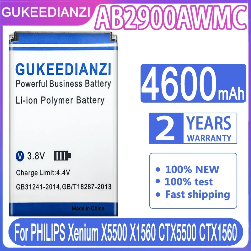 

GUKEEDIANZI Replacement Battery AB2900AWMC 4600mAh For PHILIPS Xenium X5500 X1560 CTX5500 CTX1560