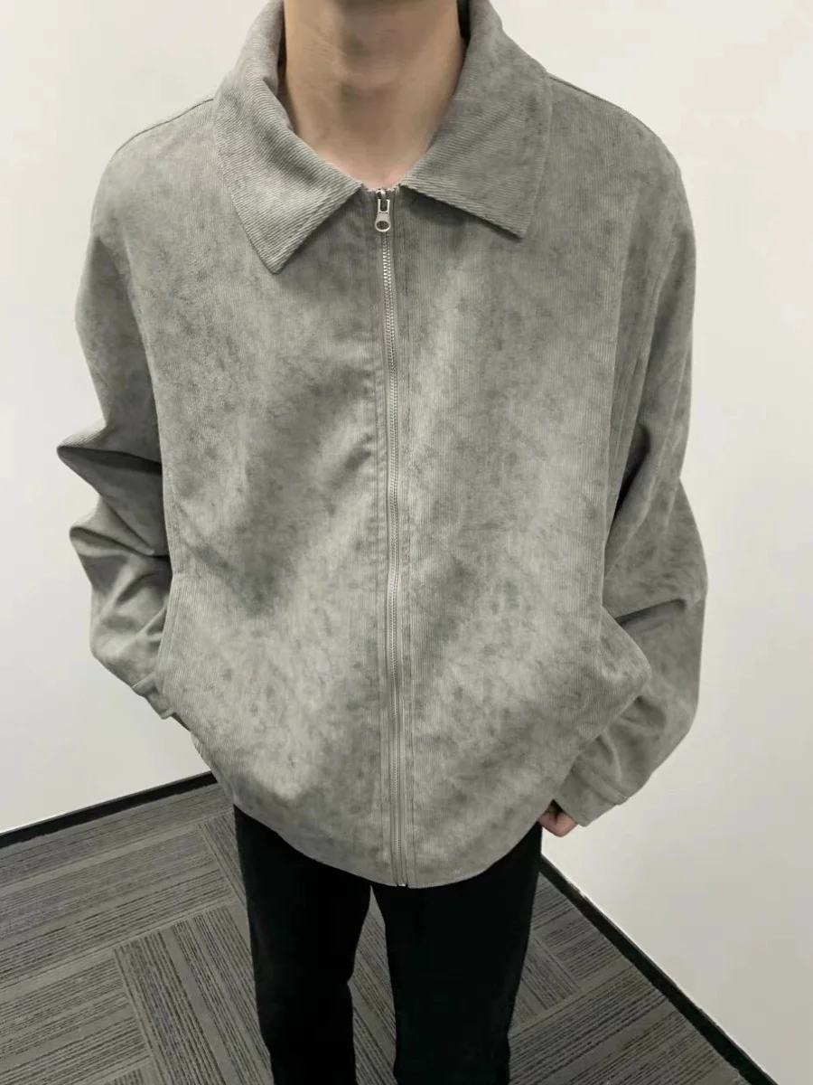 

American Retro Corduroy Jaet Special Pattern Dyeing Cleanfit ex Spring Autumn Outerwear Youth Faion Loose Fit