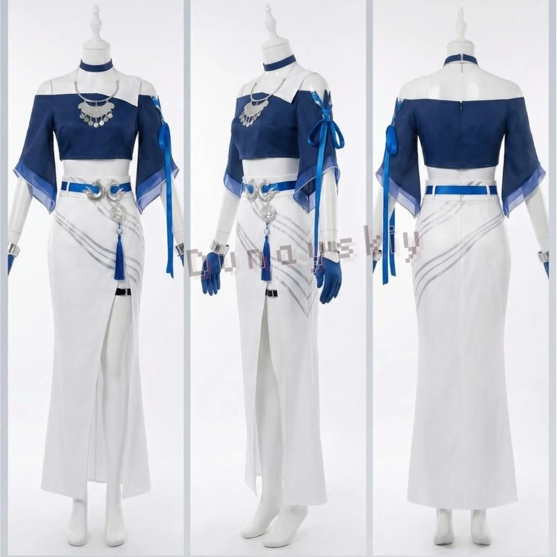 Honkai Star Rail Yaoguang High Slit Long Wrap Skirt Full Jewelry Accessories Set Cosplay Costume Tea Party Halloween Carnival view 3