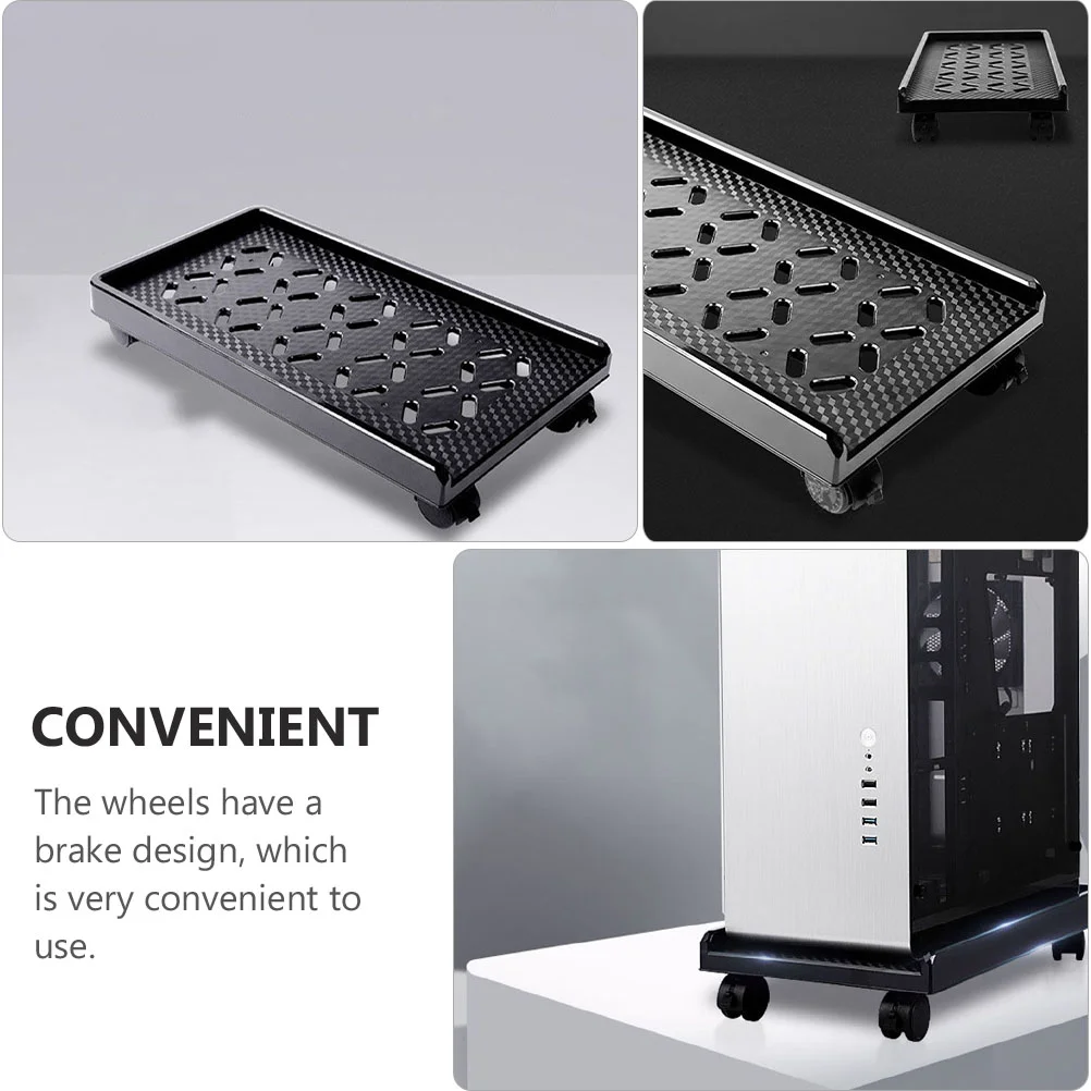 Computer Base CPU Stand with Wheels Case Holder Casters Movable Host Rack Tower Mobile Heavy Pulley Bracket
