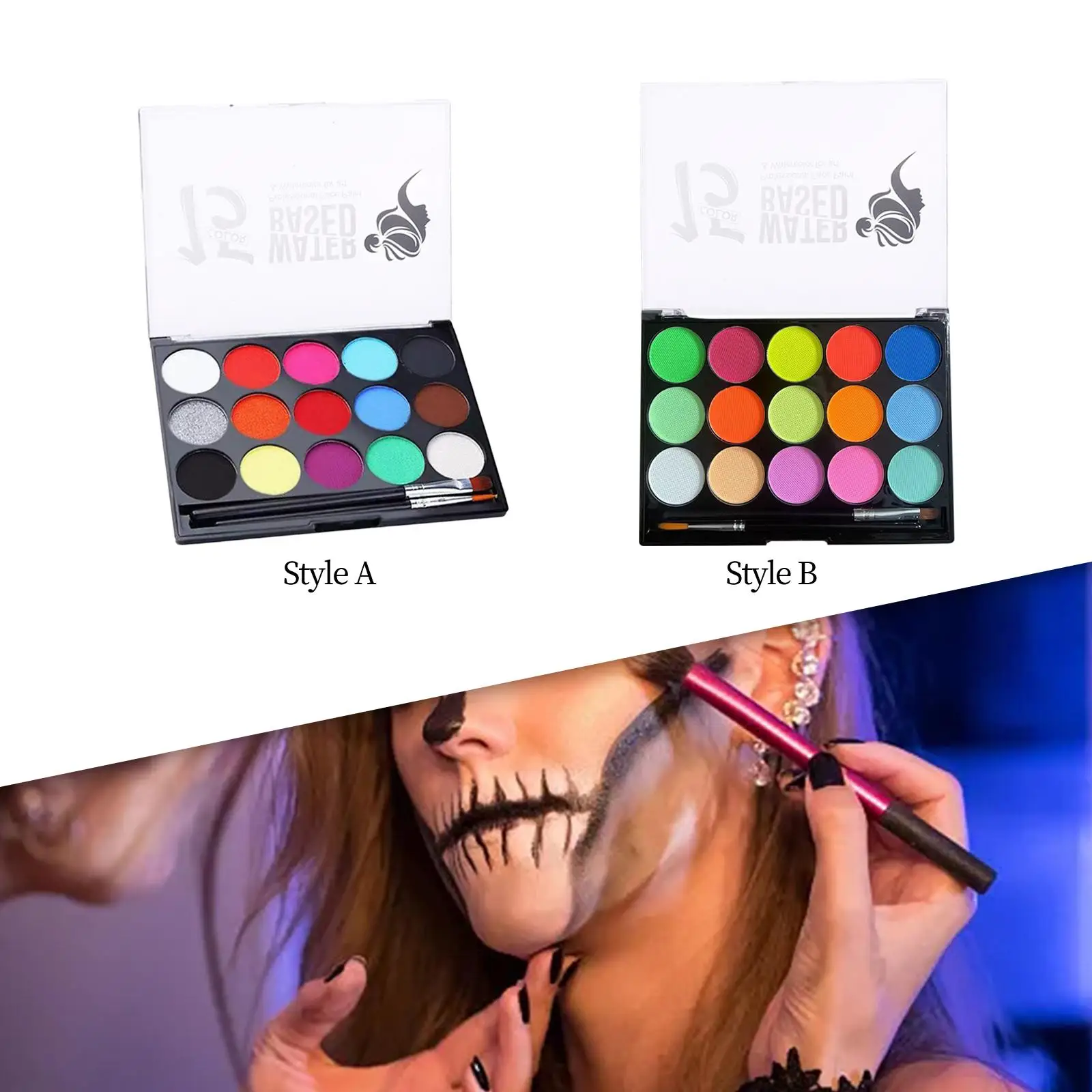 Face Body Paint Set Beauty Paint Palette Facepaint Pigment Makeup Painting Kit for Cosplay Stage Performance Holiday Costume