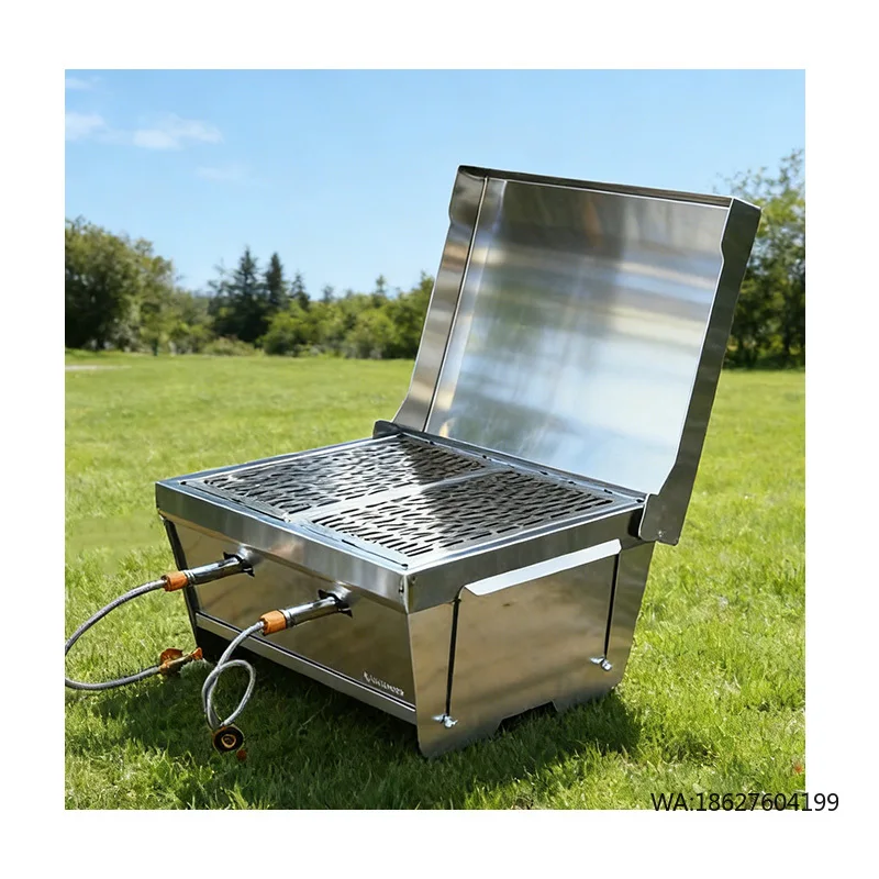 Мангал-гриль Eigenmarke Montage Ferro Doppelbrennergrill для пикников и автопутешествий INBESTCAMP: Быстрая установка, инструмент для гриля