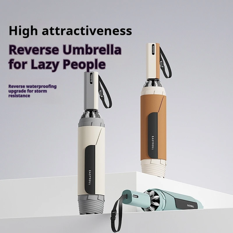 High-End Fully Automatic Folding Umbrella for Men Heavy-Duty Reinforced One-Button Retractable Car-Specific Design