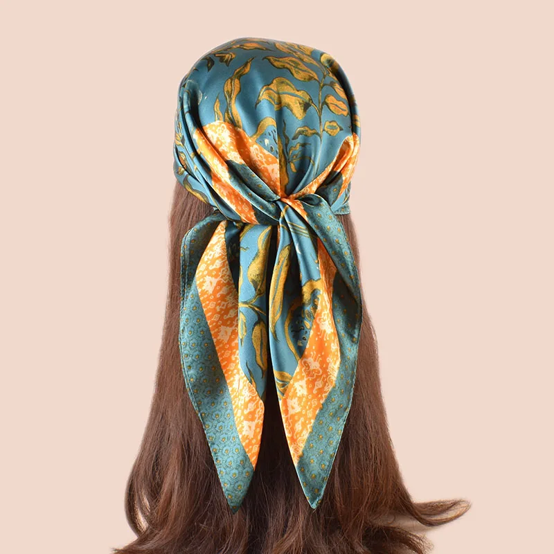 1 STÜCK 27,56 x 27,56 Zoll Blumendruck-Bandana im böhmischen Stil, Damen-Kopftuch, Haarband, perfekt zum Verbesserten Ihres Aussehens