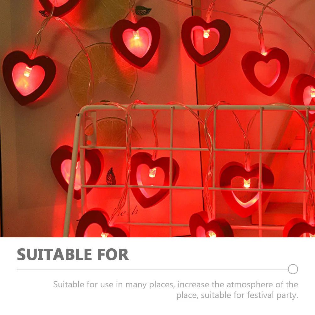 20LED عيد الحب LED الجنية سلسلة ضوء الخشب القلب بالطاقة شكل قلب سلسلة ضوء 3 متر حفل زفاف عيد الحب