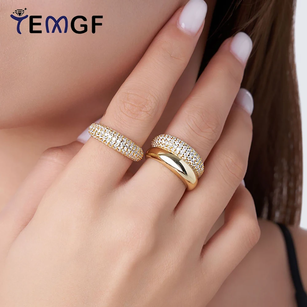 

Женские штабелируемые кольца TEMGF из 18-каратного золота, 1 мм, 1,2 мм, 1,3 мм, 1,5 мм, цвет D, инкрустация муассанитом, сверкающее серебро 925 пробы, вечерние кольца