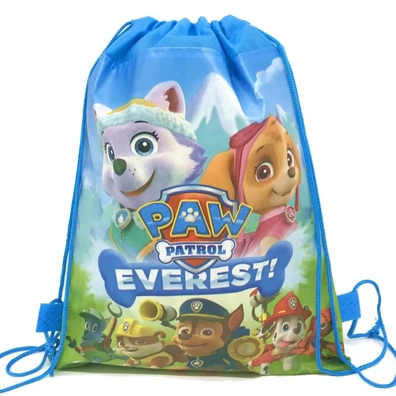 27*35cm Paw Patrol Gift Bag Non-woven Birthday Party Favors Gift Shopping Bag Drawstring Backpack Girls Party Decoration