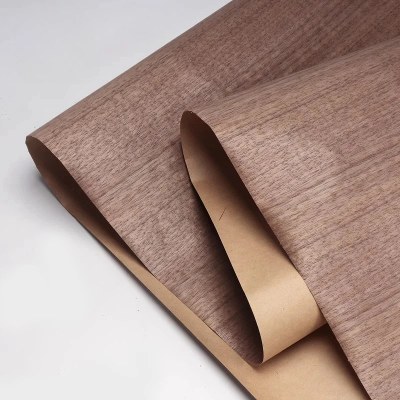 L:2.4Meters Width:55cm T:0.25mm Black walnut wood grain splicing wood veneer is a high-end decorative wood material