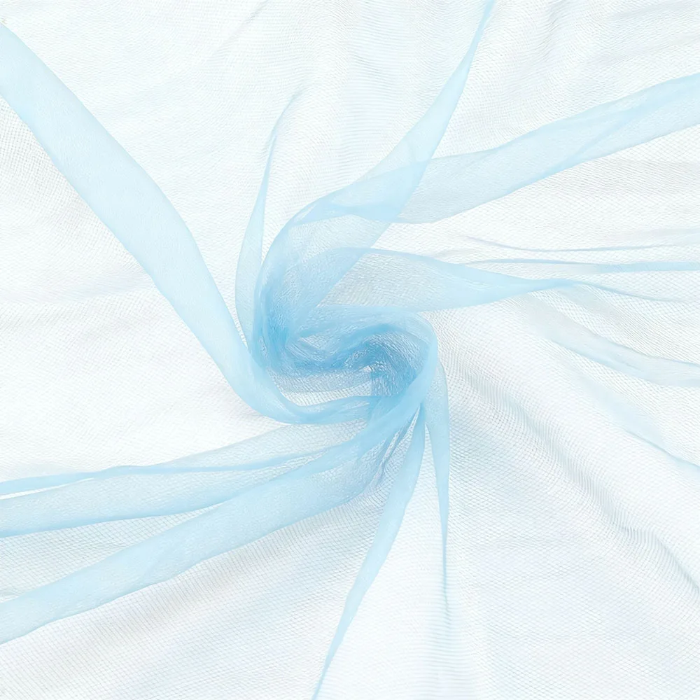 Hellblauer Transparenter Tüll-Hintergrundvorhang - Mit Tunnelöffnung oben, Geeignet für Hochzeiten, Geburtstage und Allgemeine Anwendungen. – Detail 7