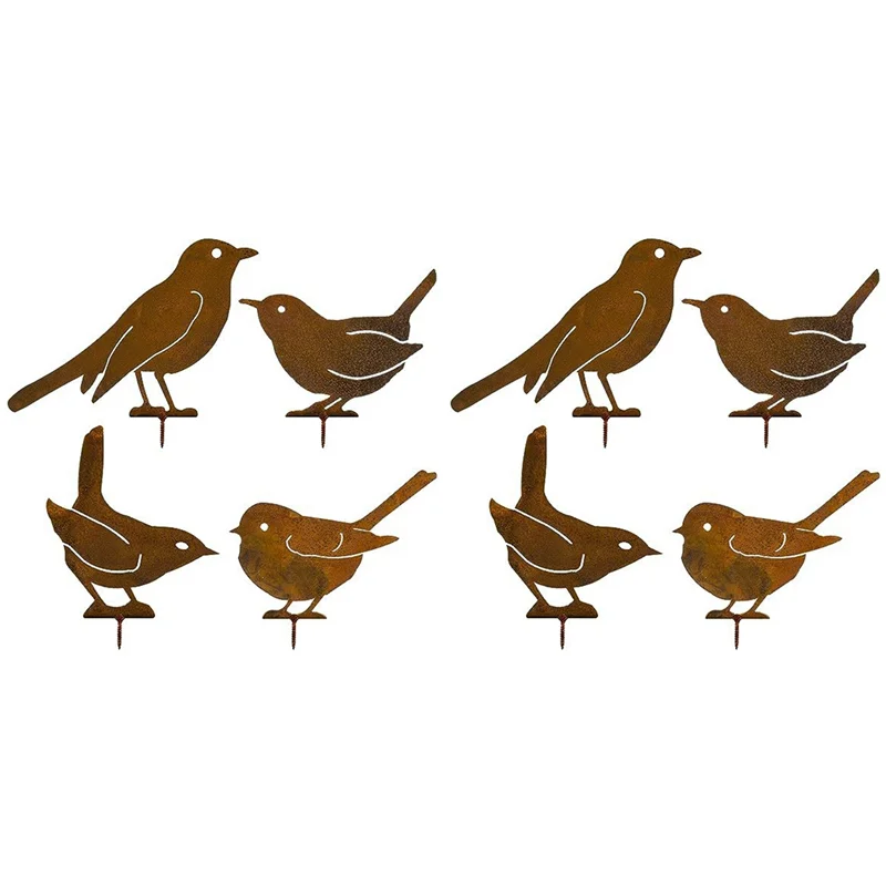 

Hot Selling-8X Rusty Metal Bird Wrought Iron Bird Waterproof Metal Bird Statue Outdoor Park Art Gardening Decorations,8X Rusty M