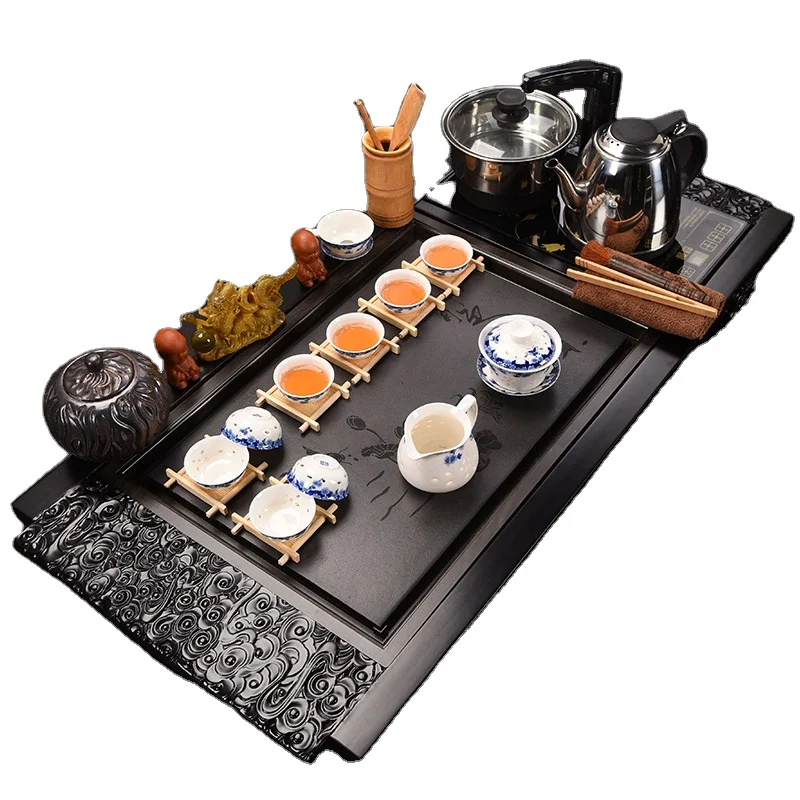 wooden material tea board big size tea table with gaiwan kongfu tea tray