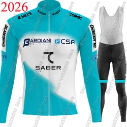 Bardiani CSF 2026 Team Cycling Jersey Set Long Sleeve Italy Clothing Road Race Bike Jacket Suit MTB Ropa Maillot