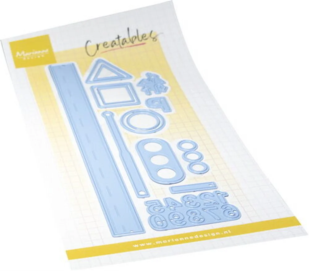 Marianne Wheel Collectables Werkbank Verkeersalfabet (M) Metalen snijmatrijzen voor doe-het-zelf plakboek Handgemaakte kalender mei 2026 Nieuw