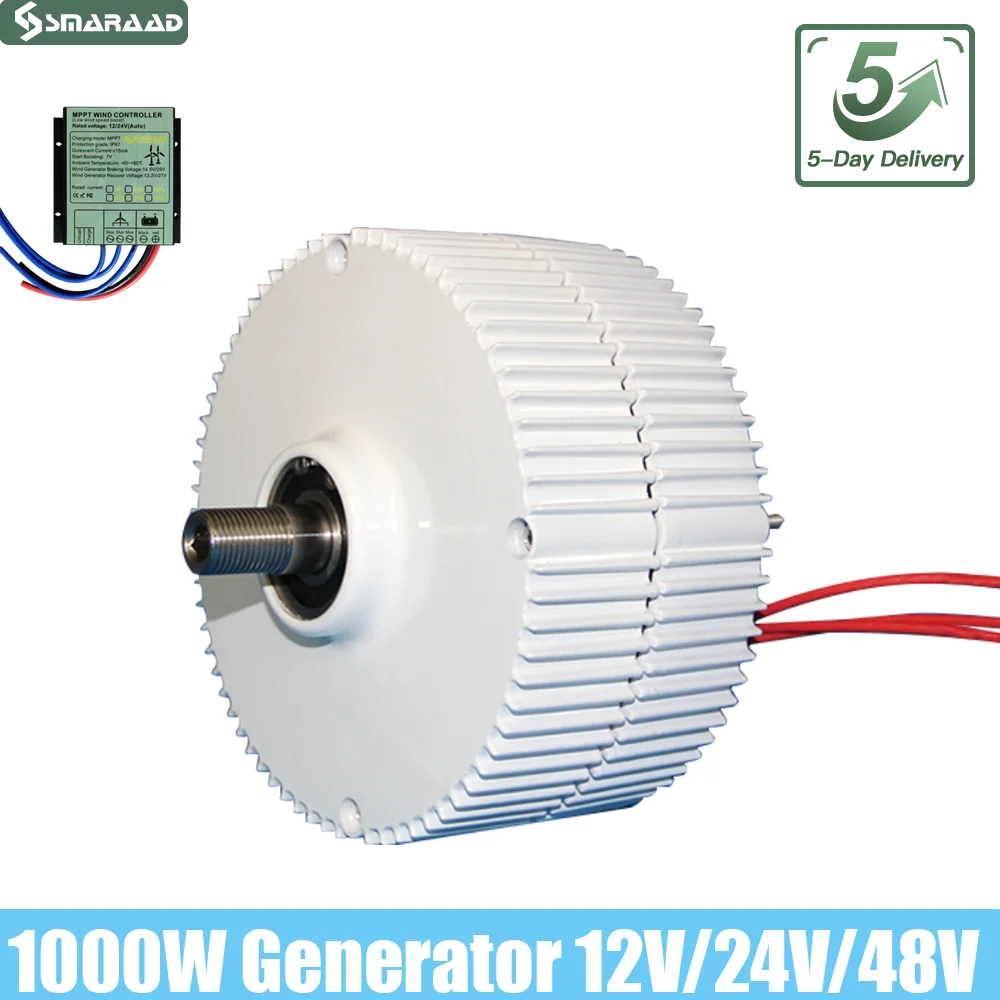 Gearless Permanent Magnet Generator Turbine Low Speed 1000W 12V 24V 48V For Water Conservancy And Wind Power Household 220V