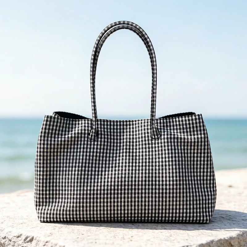 

Casual Lattice Tote Bag for Women Luxury Designer Handbag And Purse 2026 New in Polyester Large Capacity Underarm Cloth Shoulder