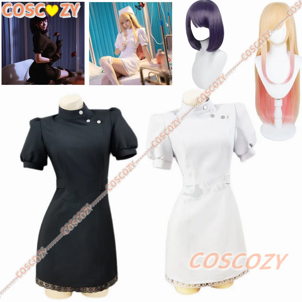 

Мое платье, дорогая Марин, Китагава, искусственная униформа, Shizuku, черно-белое платье медсестры, комплект, Аниме Костюм