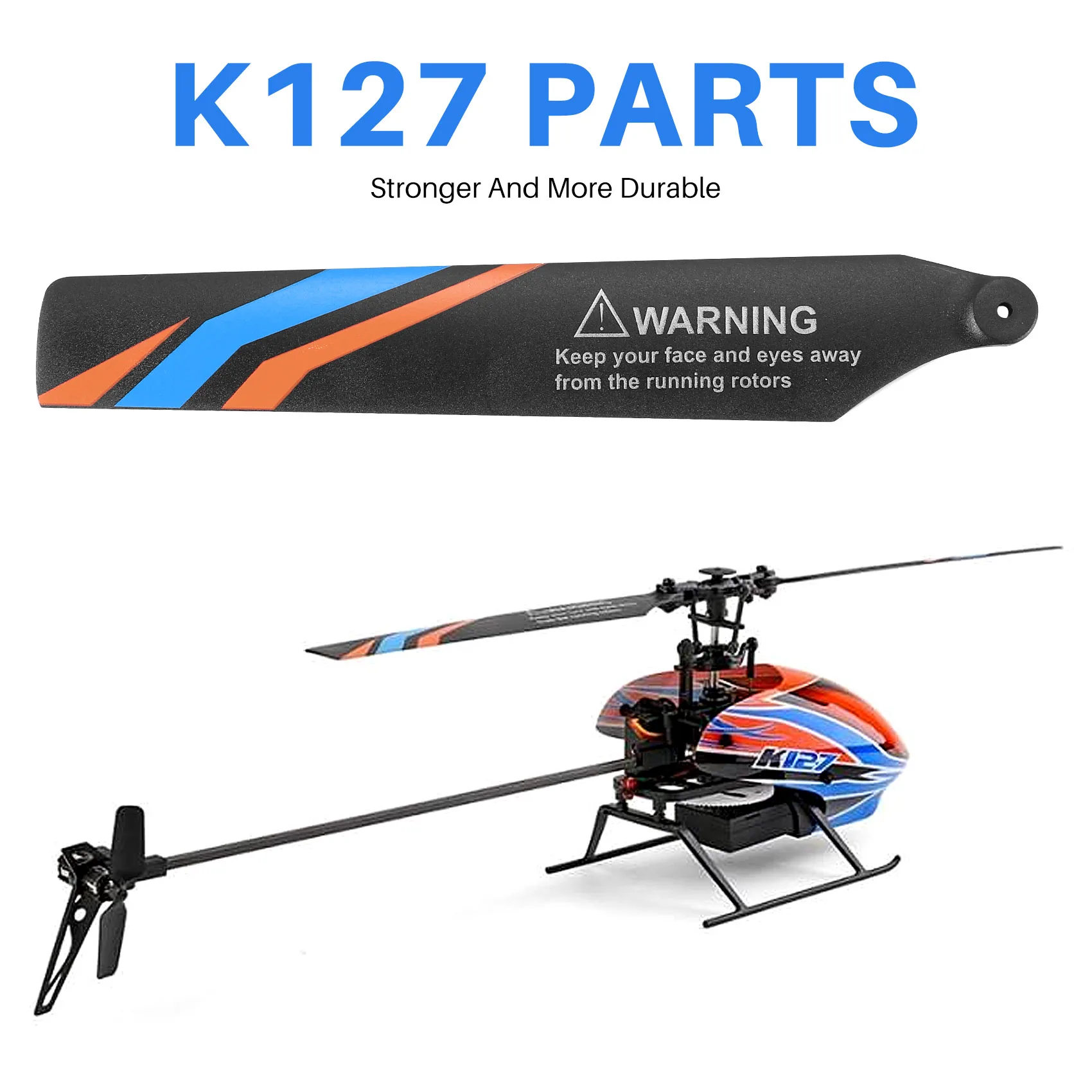 Hélices à lame principale pour WLtoys XK K127 RC, hélicoptère, avion, Drone, pièces de rechange, accessoires de mise à niveau, 4 pièces