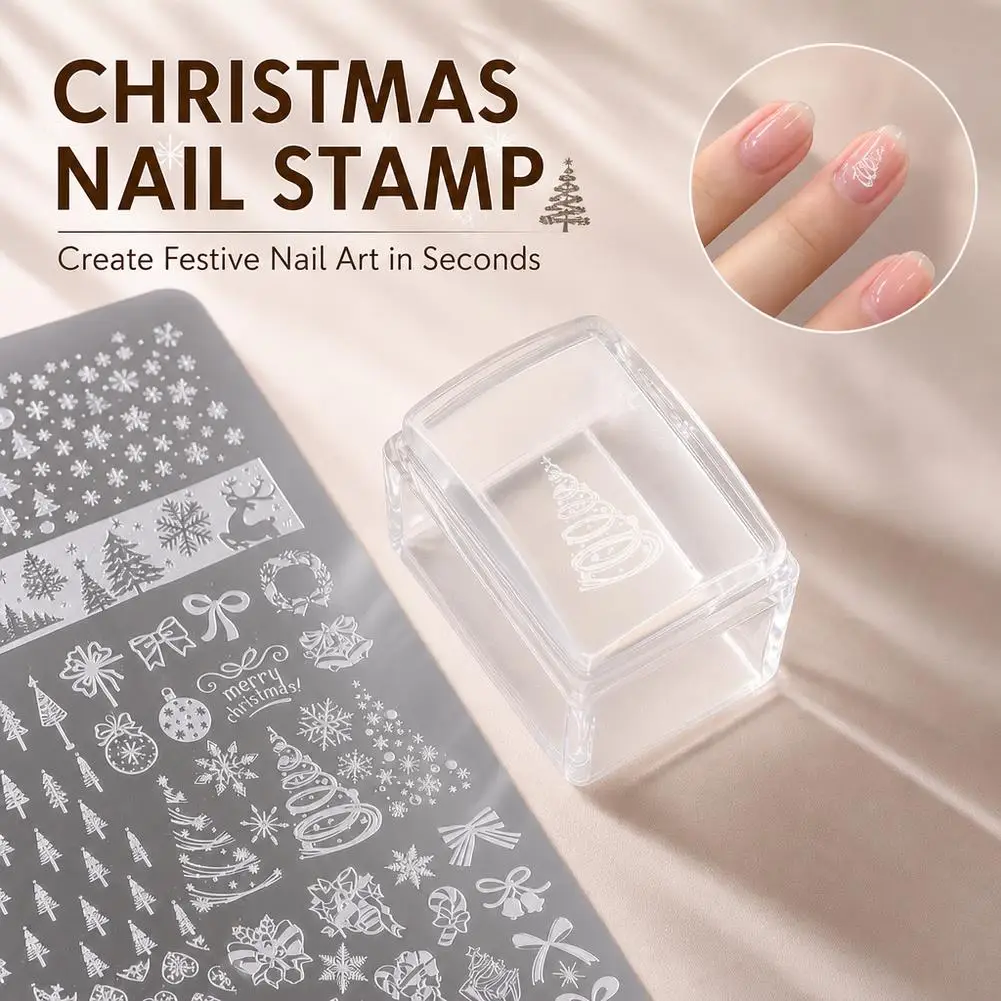 Multi Functional Rectangular Clear Silicone Stamp High Transparency Tool For French Nail Art Stamping