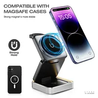 W90 Aluminum Alloy Desktop Three-in-one Magnetic Wireless Charger Foldable for Apple Mobile Phone Wireless Charger