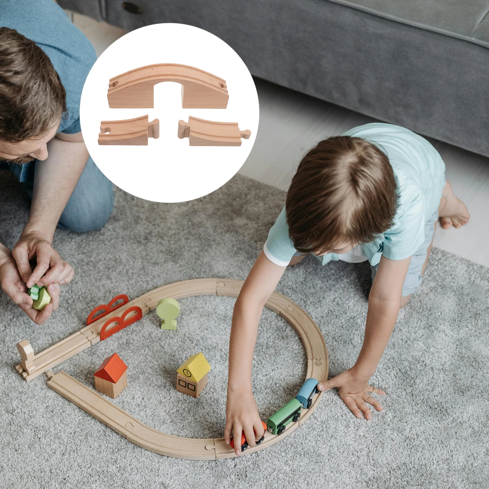 

Assembled Rail Bridges Toy Wooden Train Accessories Tracks Expansion Connectors Railway
