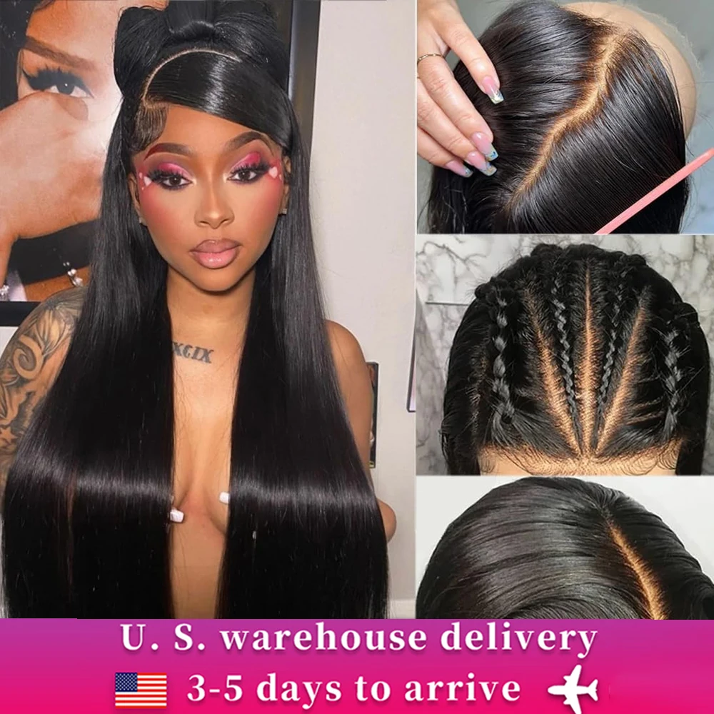 

250Density 360 Full Wig 13x6 Straight HD Transparent Lace Human Hair Wigs Brazilian 13x4 Lace Front Wig Human Hair Wig For Wome