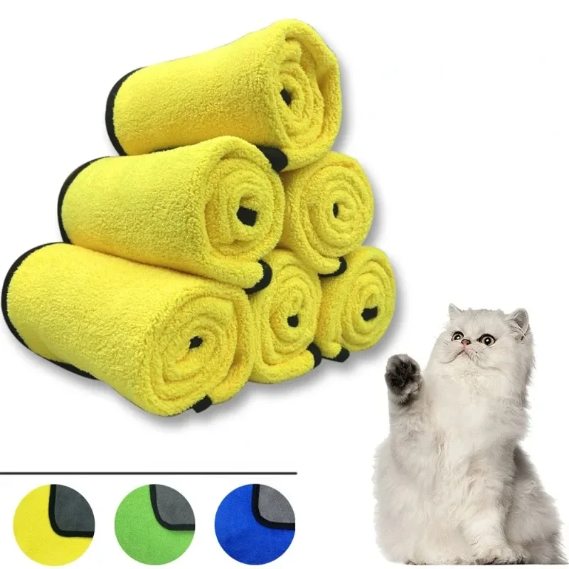 Toallas de secado rápido para perros y gatos, toallas de fibra suave, absorbente Toalla de baño de agua, toalla de limpieza conveniente para tienda de mascotas, suministros para mascotas