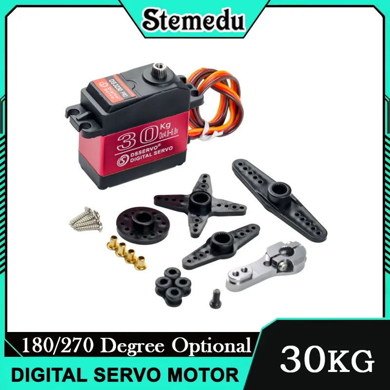 Digital Servo 30kg High Torque Full Metal Gear IP66 Waterproof 180 270 Degree for 1/8 1/10 1/12 RC Car Crawler Robot Toy Parts