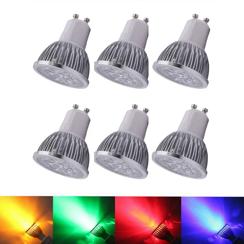 

6PCS Led Bulb Spotlight 9W 12W 15W GU10 110V 220V Cold White Nature White 4000k Red Green Blue Yellow Dimmable Spot Light