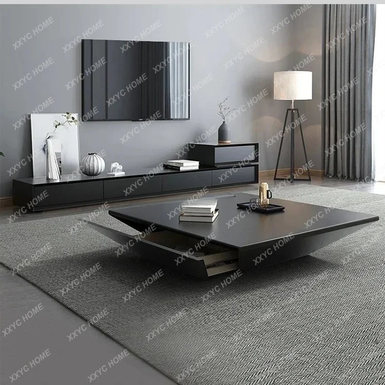 L Light Luxury Modern Minimalist Coffee Table Living Room Square  Minimalist Tea Table