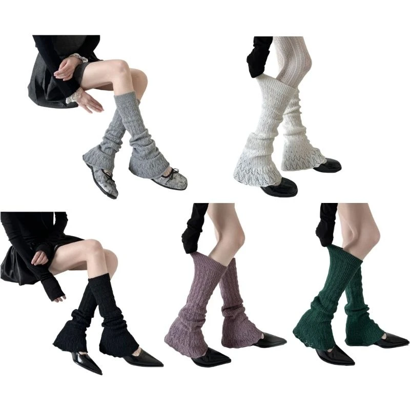 

1 Pair Stylish 90s Ribbed Patterned Leg Warmer Flared Socks for Fashion Lover 4XBC