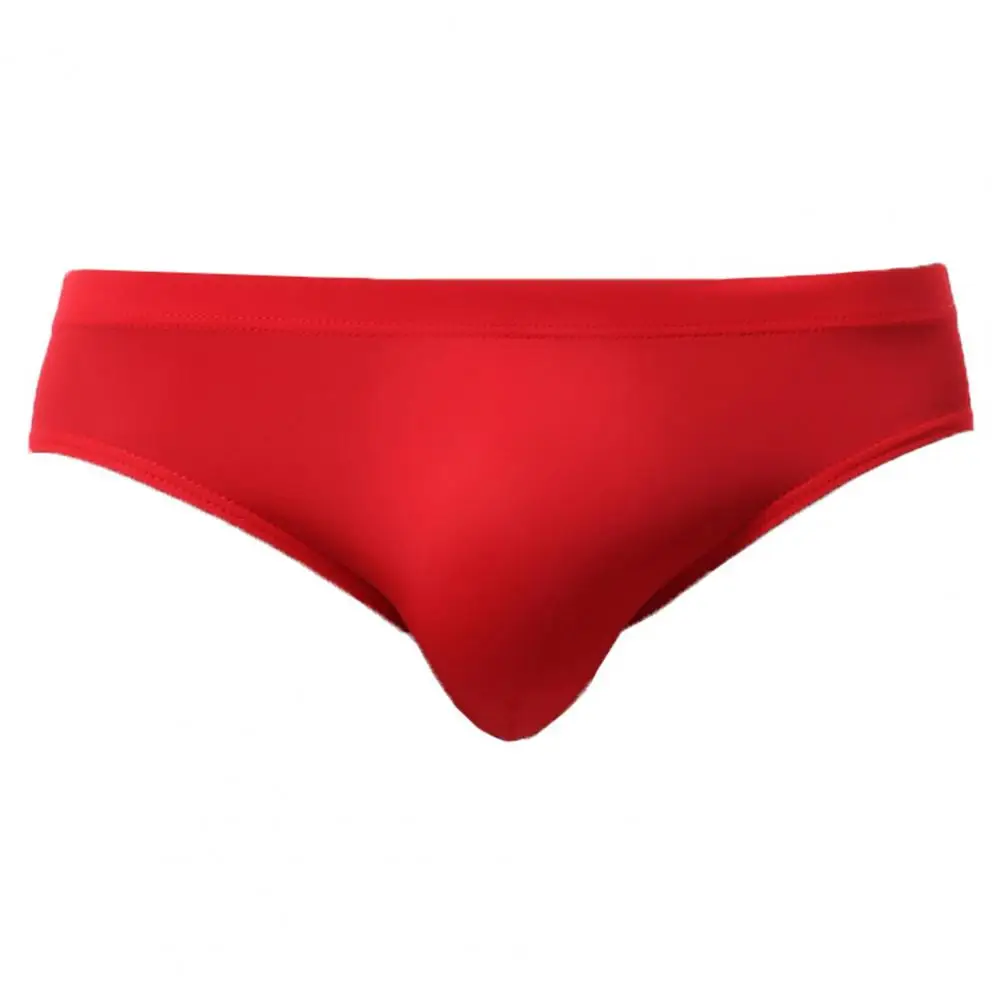 Men Briefs Ice Silk Low Waist Solid Color Ultra Thin Seamless Quick Dry Underpants Panties Underwear for Daily Wear