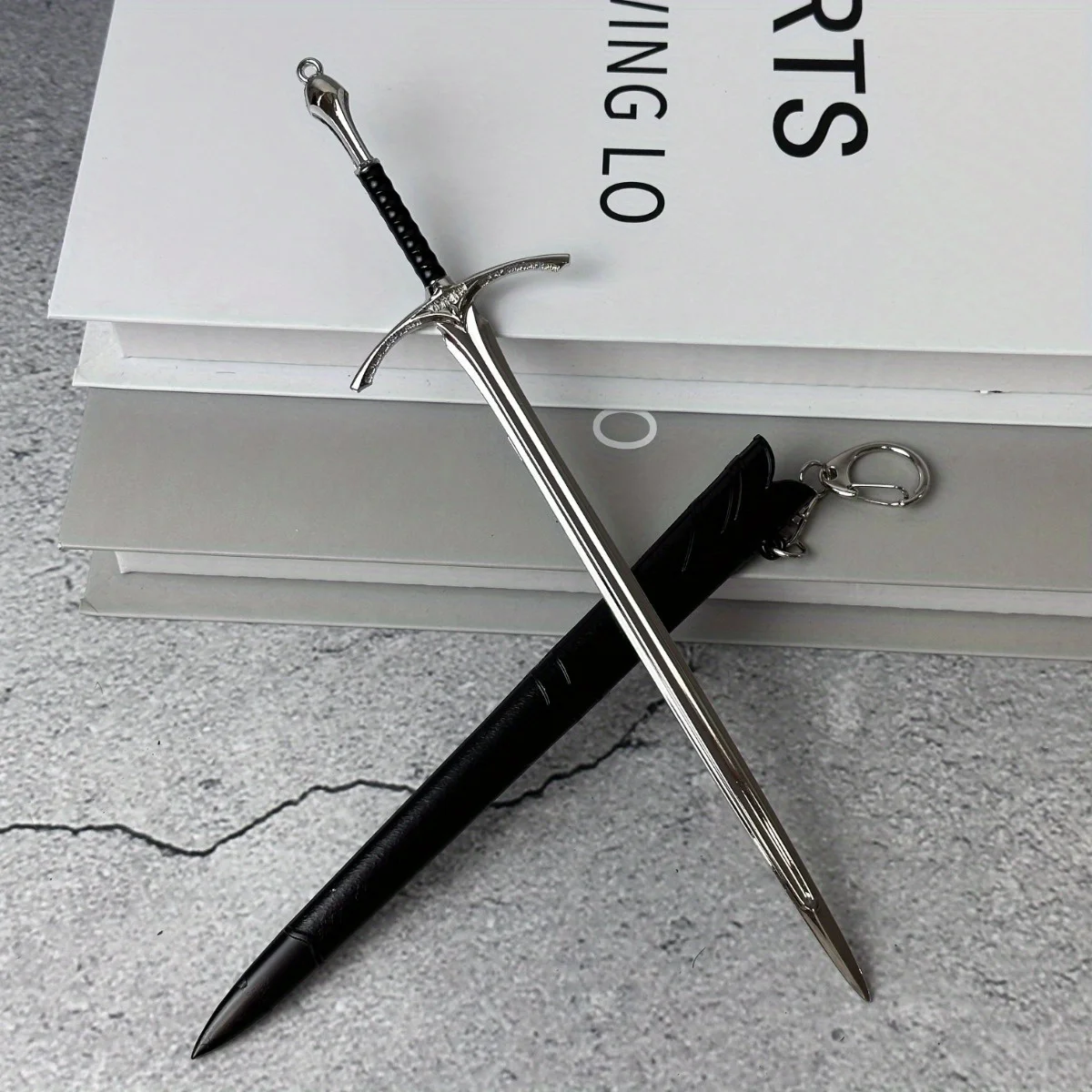 8.6inch Baggins Katana Ring Aragorn Sword Real Japanese Katana Metal Ninja Knife Medieval Glamdring Narthil Samurai Sabre Gift